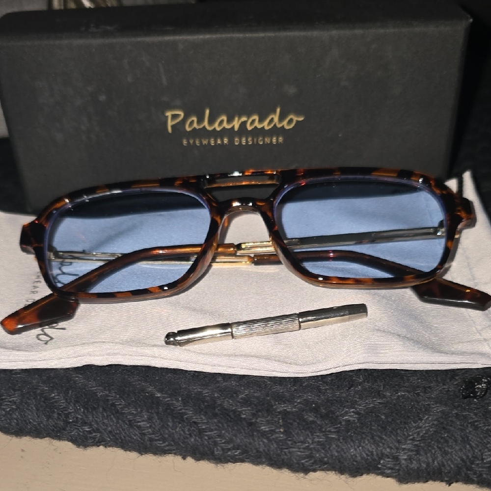 Palarado Tortoise Shell Sunglasses with Blue Lenses